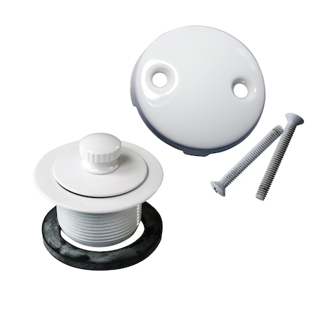 Westbrass Twist & Close Tub Trim Set W/ Two-Hole Overflow Faceplate in Powdercoated White D94-2-50